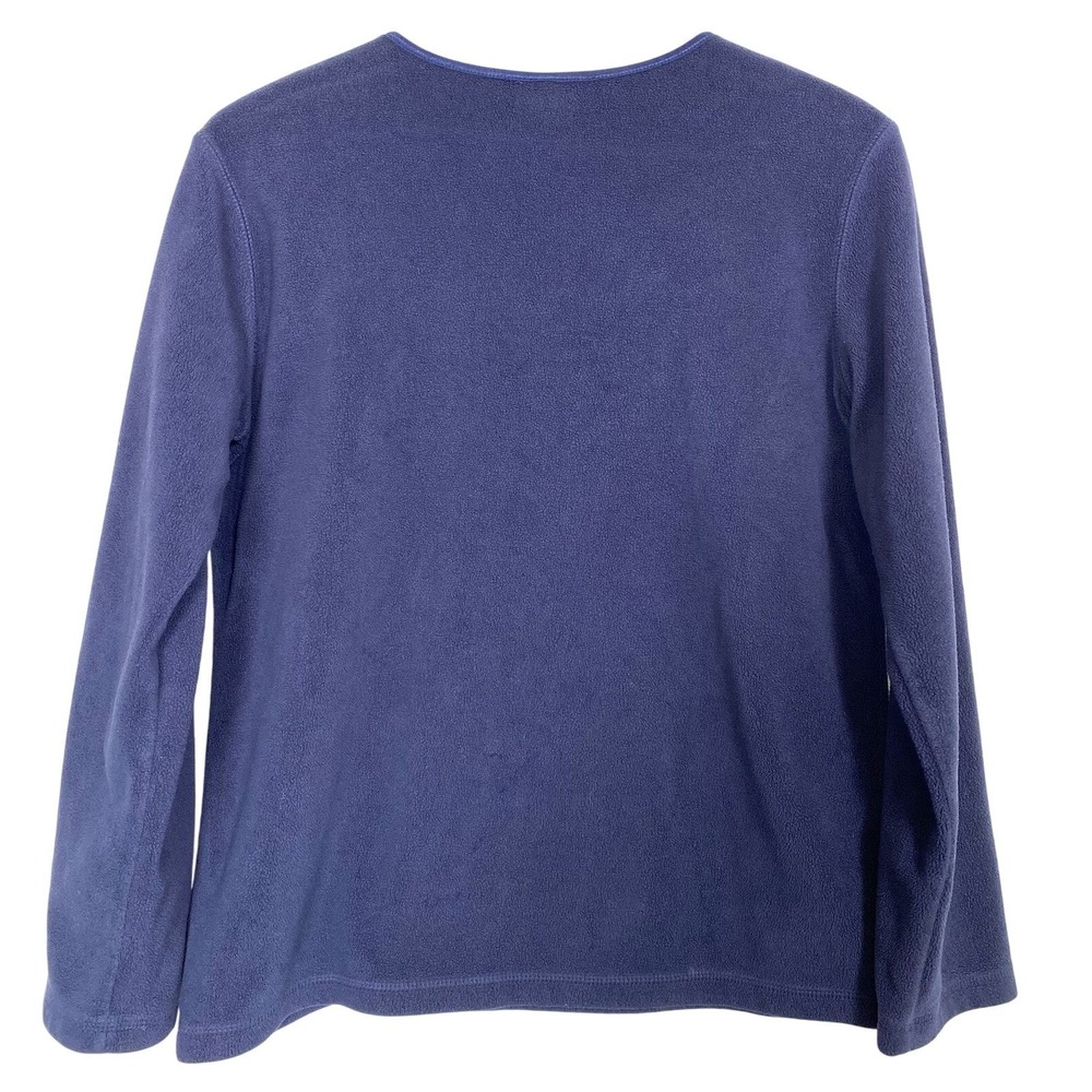 Disney Tinkerbell Womens Medium Velour Fleece Tink Crew Sweatshirt Blue Cozy Top - Picture 4 of 4